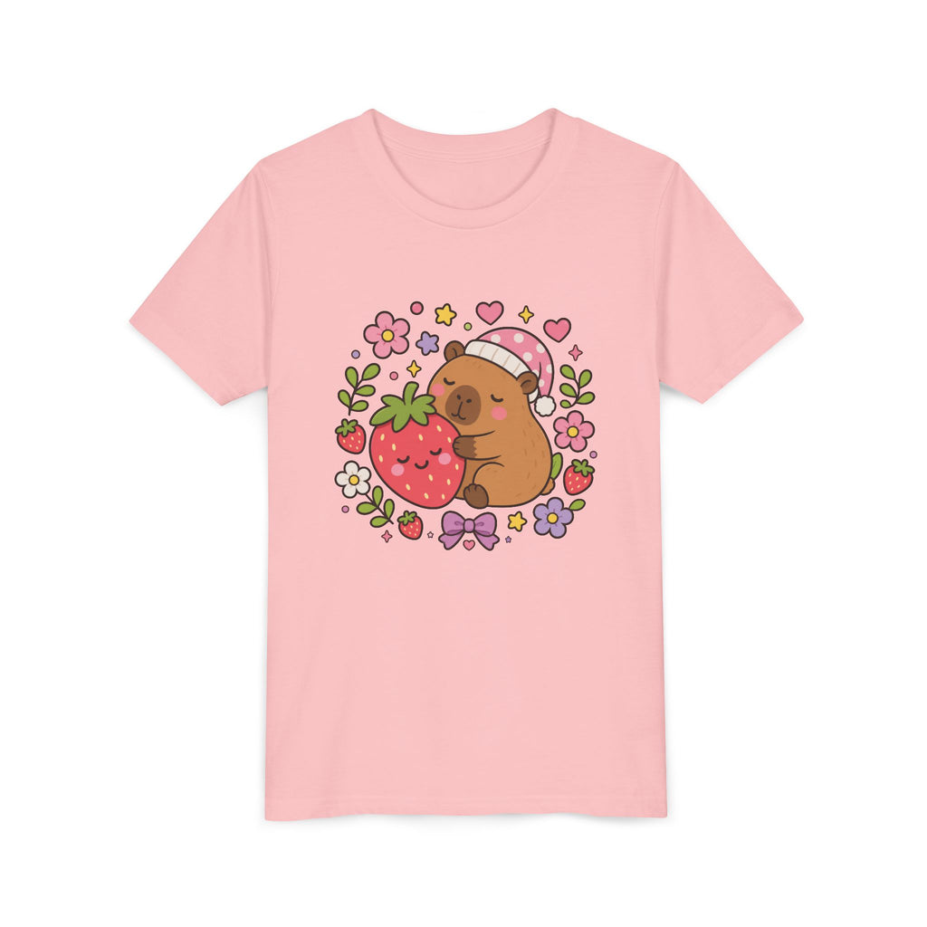 Sleepy Capybara Strawberry T-shirt