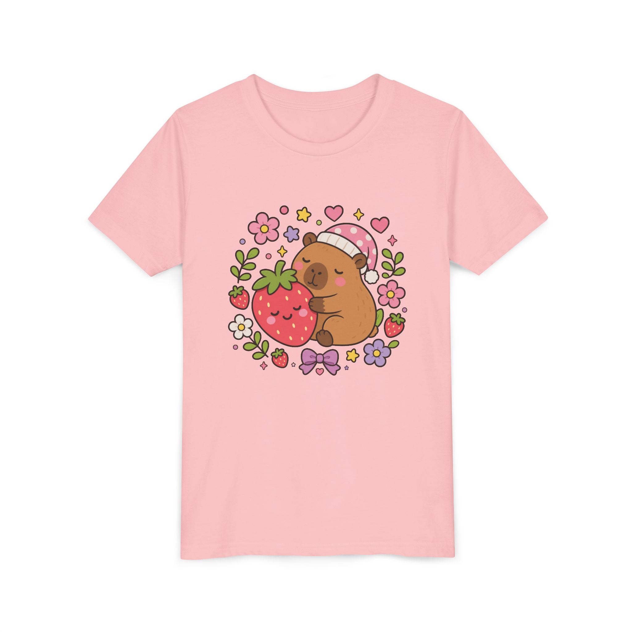 Sleepy Capybara Strawberry T-shirt