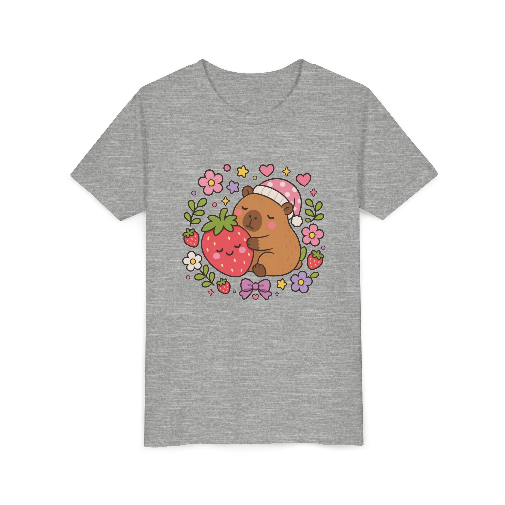 Sleepy Capybara Strawberry T-shirt