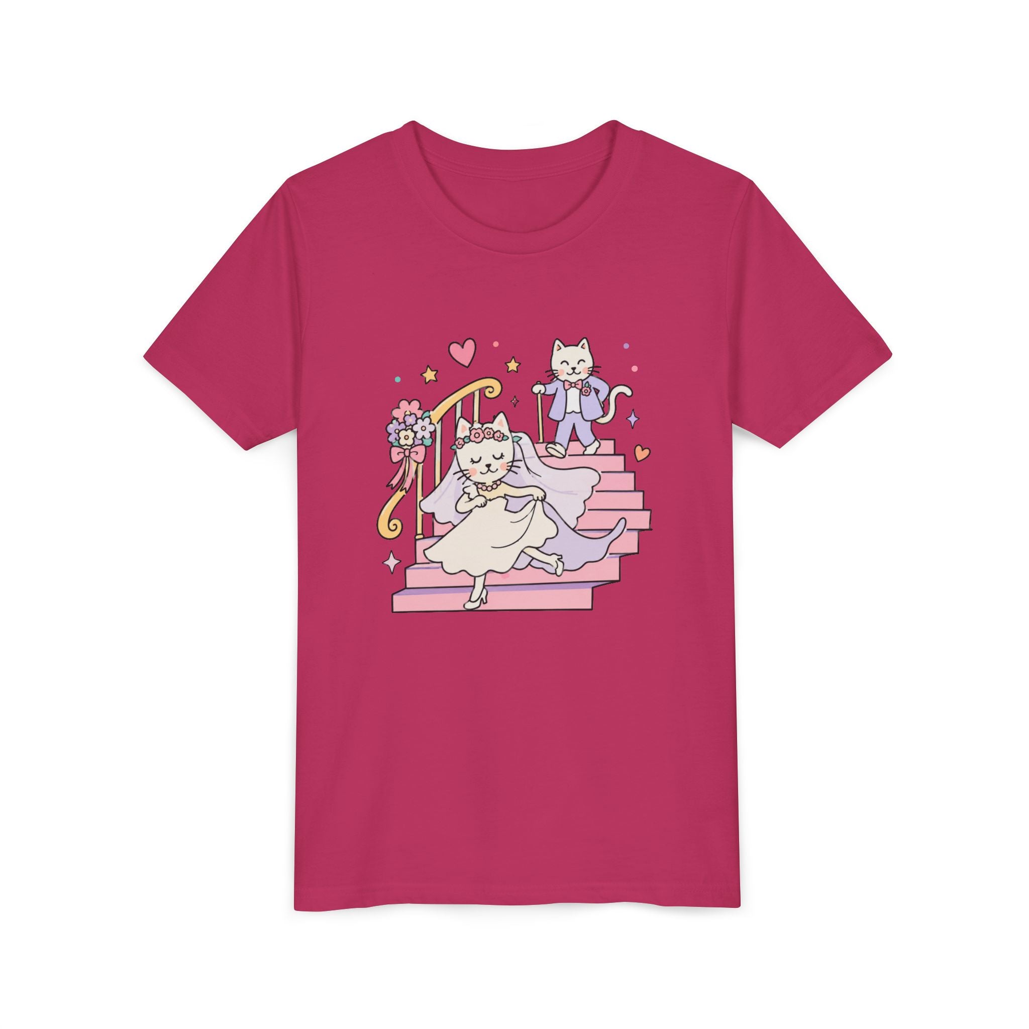 Wedding Cats Cartoon T-shirt