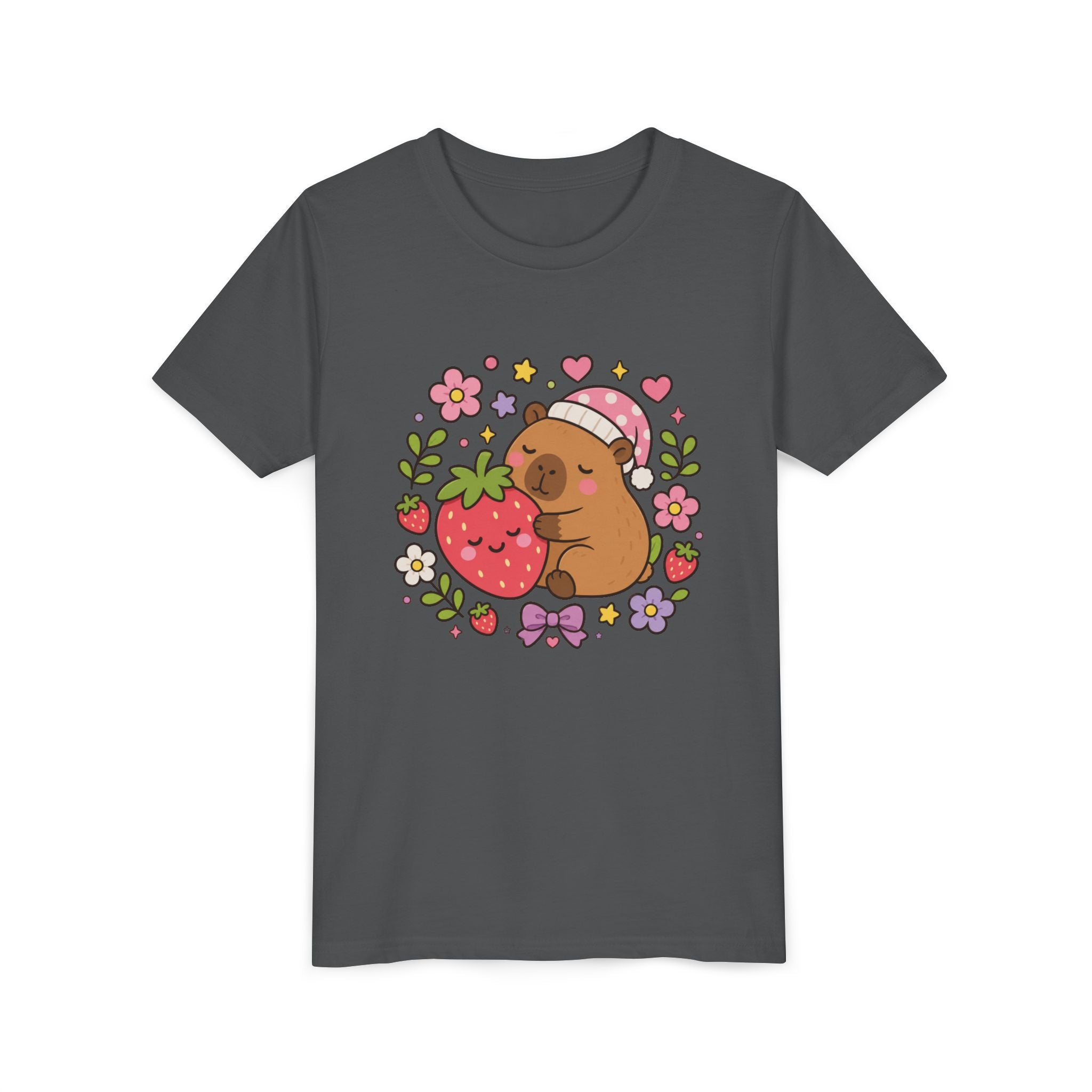 Sleepy Capybara Strawberry T-shirt